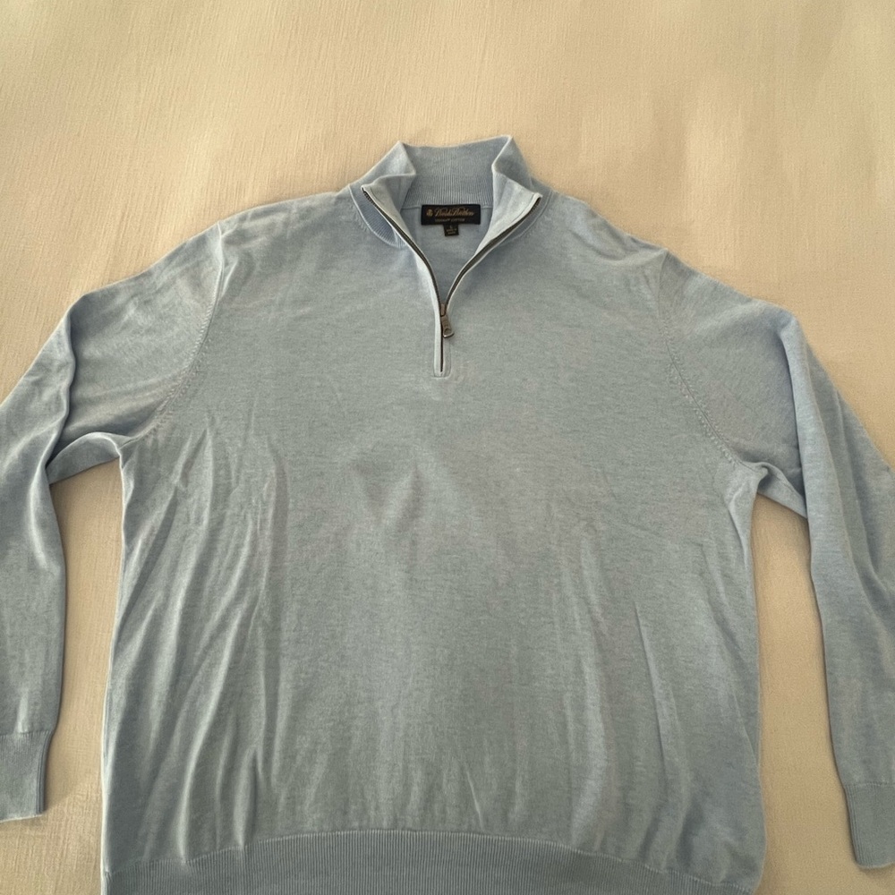 Men's Light Blue Quarter-Zip Sweater